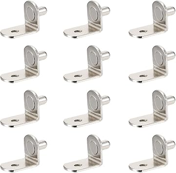 uxcell Shelf Support Peg,5mm L-Shaped Support, Furniture Cabinet Closet Shelf,Bracket Pegs with Hole,for Kitchen Furniture Book Shelves Supplies,40pcs