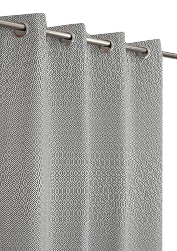 Image of Fabrilia Jacquard Geometric Pattern Curtains for Long Door | Black & White Diamond Design | Room Darkening Curtain Panels | Pack of 1 Piece | 9 feet