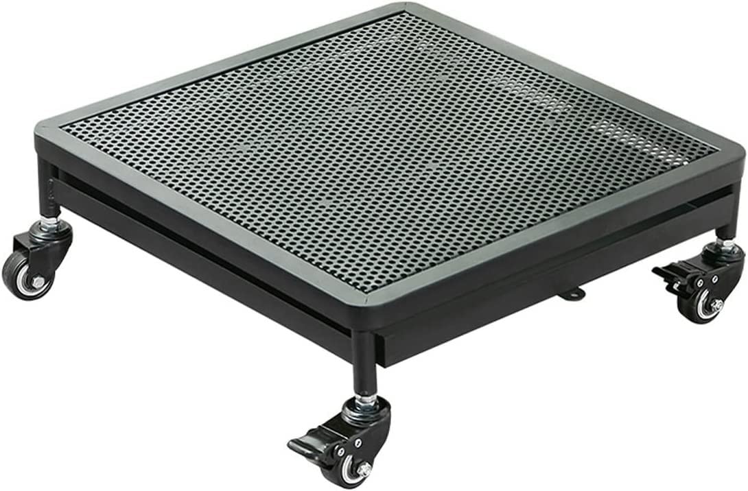 Chariot à plantes robuste en métal noir de qualité supérieure pour pots lourds 40x40 cm