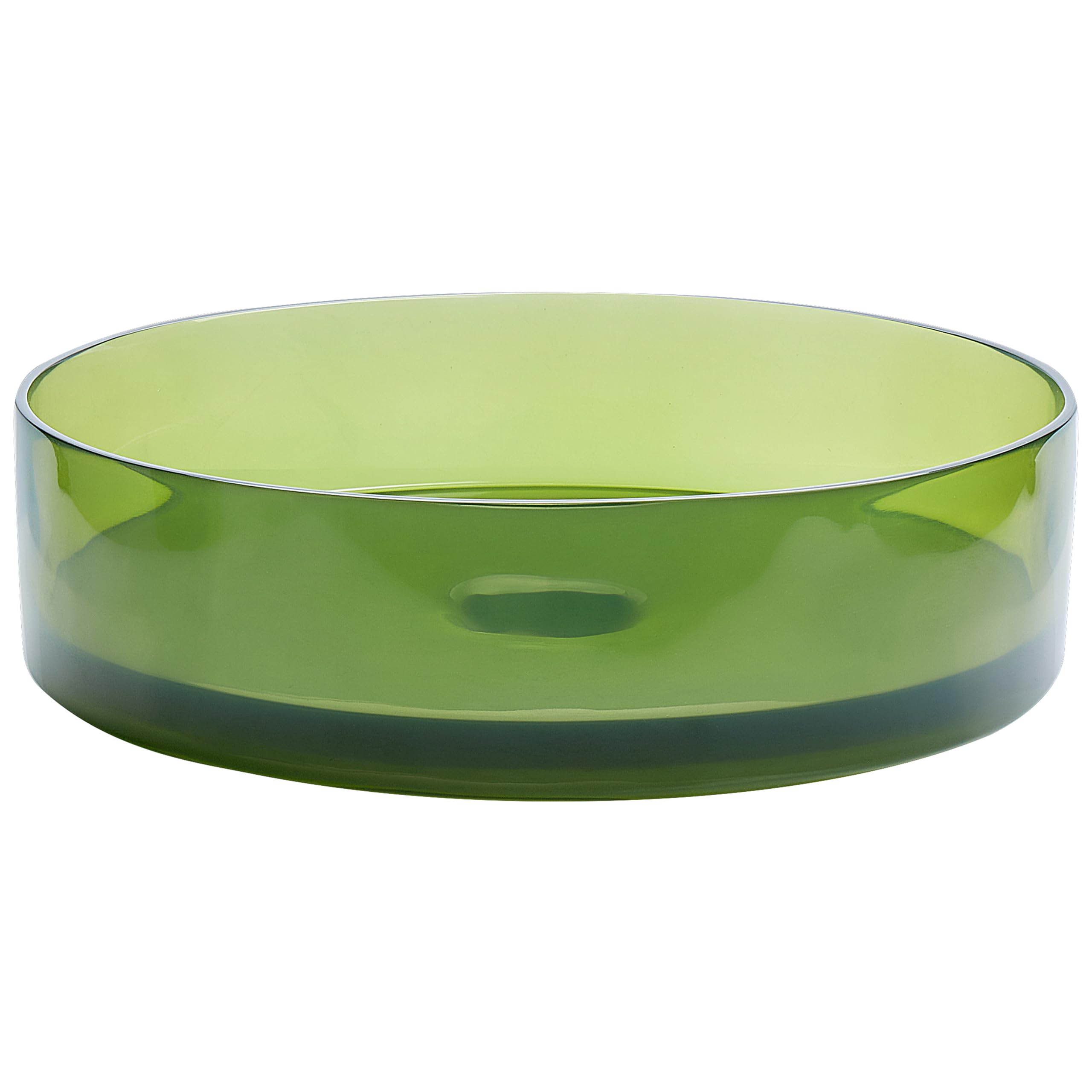 Lavabo sobre encimera de baño redondo solid surface transparente 36 cm verde Tolosa