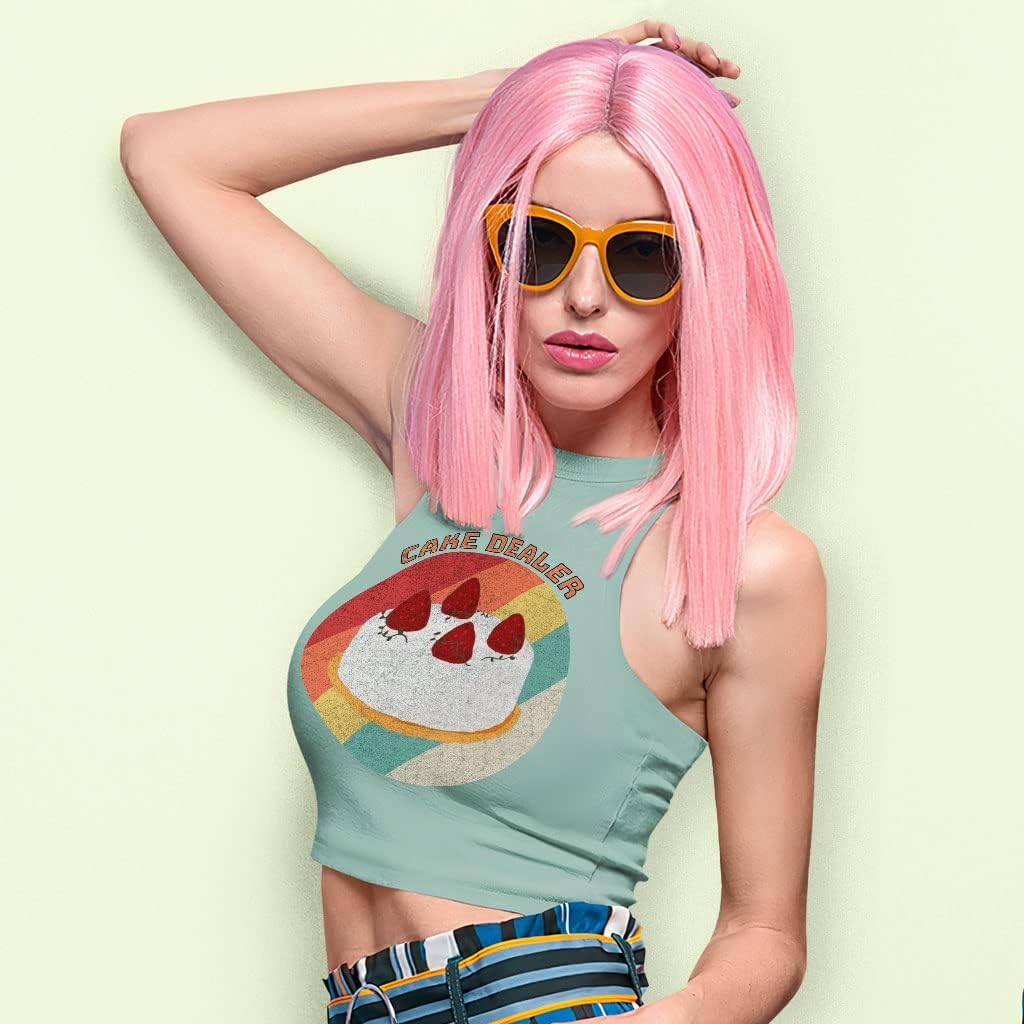 Cake Dealer Racerback Cropped Tank - Food Women's Tank - Sweets Tank Top