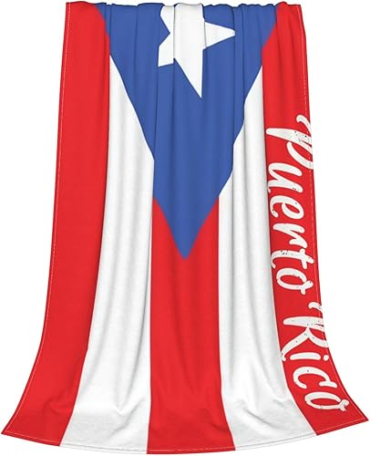 Miniatura 2 de Bonita manta de bandera de Puerto Rico súper suave de 50 x 40 pulgadas para cama, sofá, silla, campamento, sala de estar y oficina