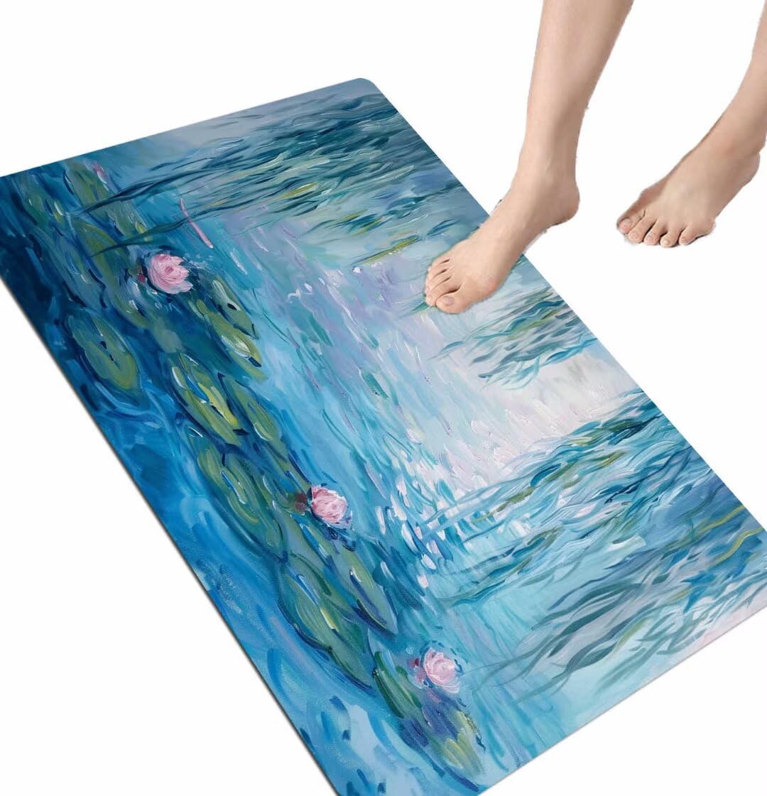 Tapis de bain à séchage rapide antidérapant 20x32 pouces Scenic Stone