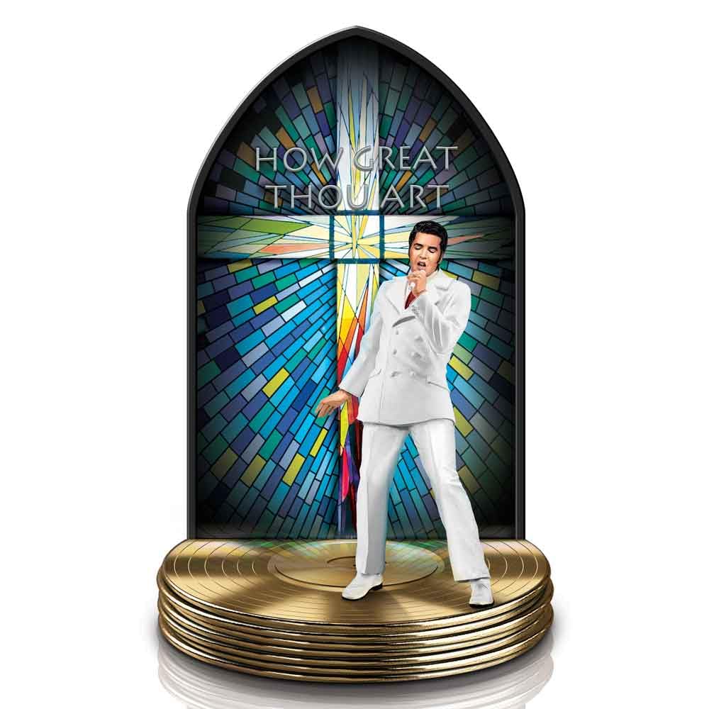 The Bradford Exchange Elvis How Great Thou Art The Gospel Truth Sculpture Collection Issue #1 Illuminated & Musical with Iconic Gospel Songs Inspirational Tribute to Elvis's Love for Gospel 7-inches