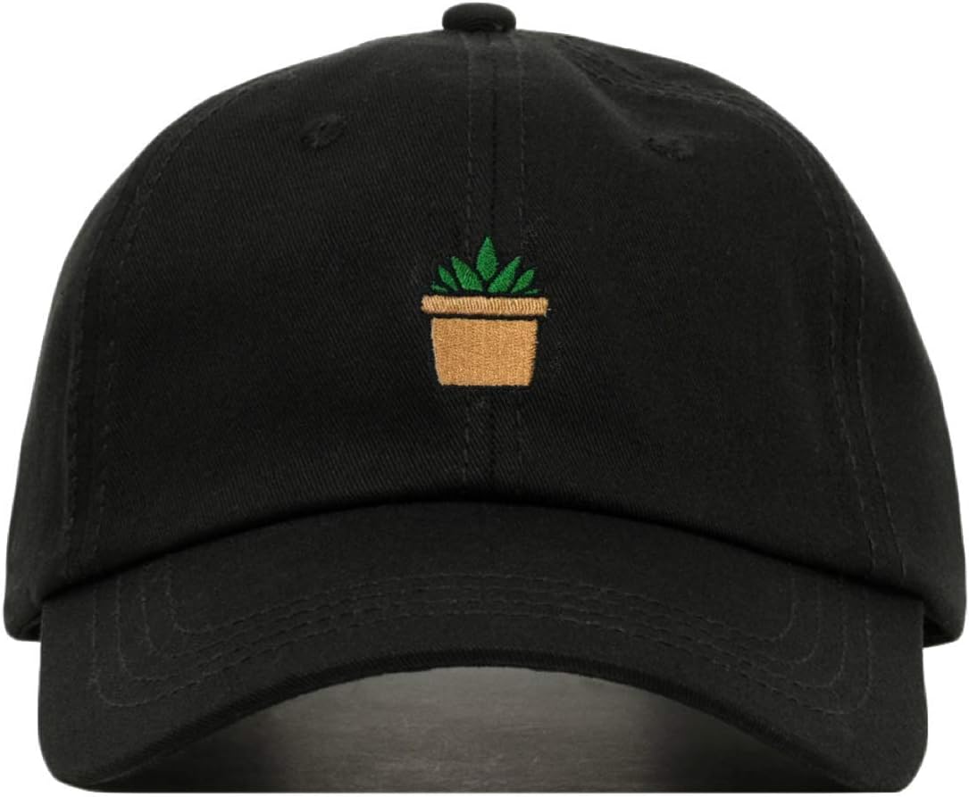 Succulent Baseball Hat, Embroidered Dad Cap, Unstructured Soft Cotton, Adjustable Strap Back (Multiple Colors)
