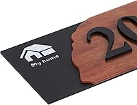 Vista 6 de Letrero personalizado con número de casa en 3D, placa de letrero personalizable con logotipo personalizado, placa de texto, pizarra, para interiores