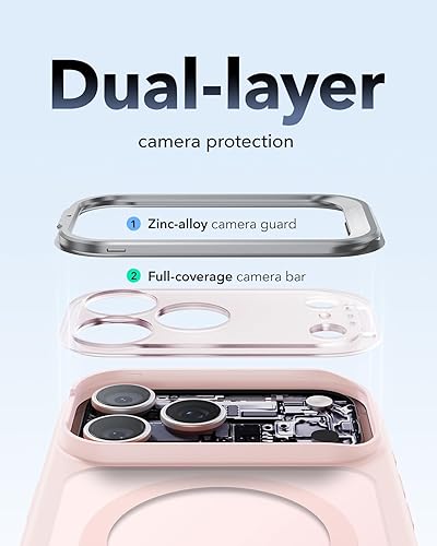 Vista 221 de ESR - Funda para iPhone 15 compatible con MagSafe, funda protectora de grado militar con soporte integrado, cubierta trasera resistente a