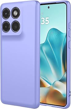 ILING Case for Motorola Edge 60 Pro, Simple Solid Color Back Soft Liquid Silicone Frosted TPU Bumper Shockproof Protective Ultra-thin Phone Case Cover Purple
