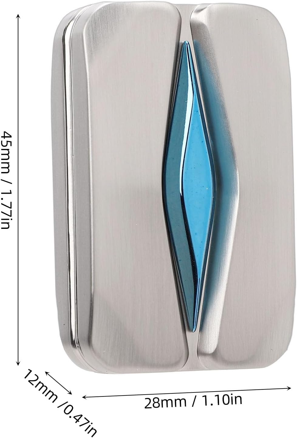 Naroote Finger Slider Toy, Magnetic Metal Spinning Push Card Slider with Unique Ergonomic Design and Blue Gemstone for Home Office Travel Stress Relief