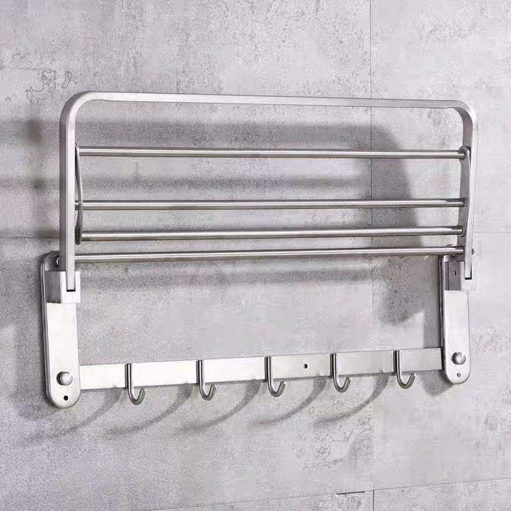 Porte-serviettes mural pliable en inox pour petite salle de bain moderne