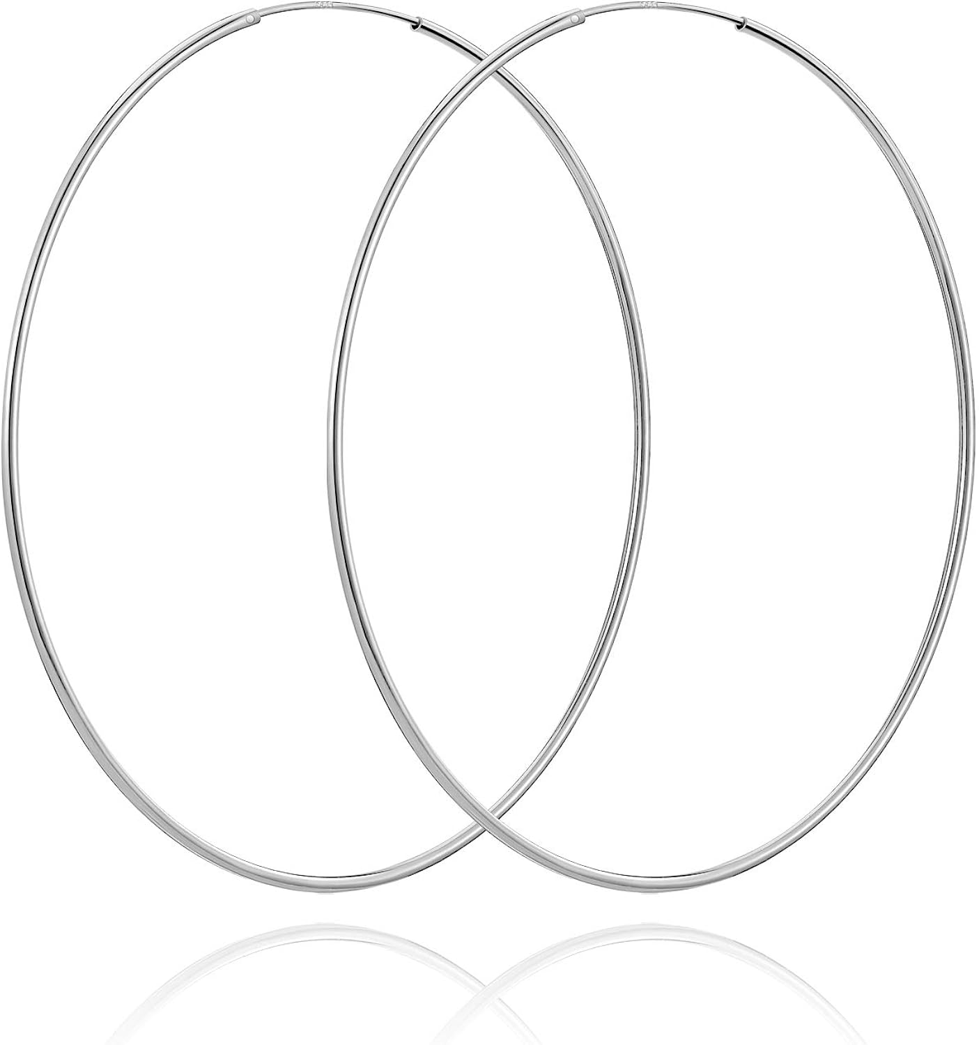 SWEETV 925 Sterling Silver Hoop Earrings for Women - Hypoallergenic Lightweight Hoops Fashion Earrings