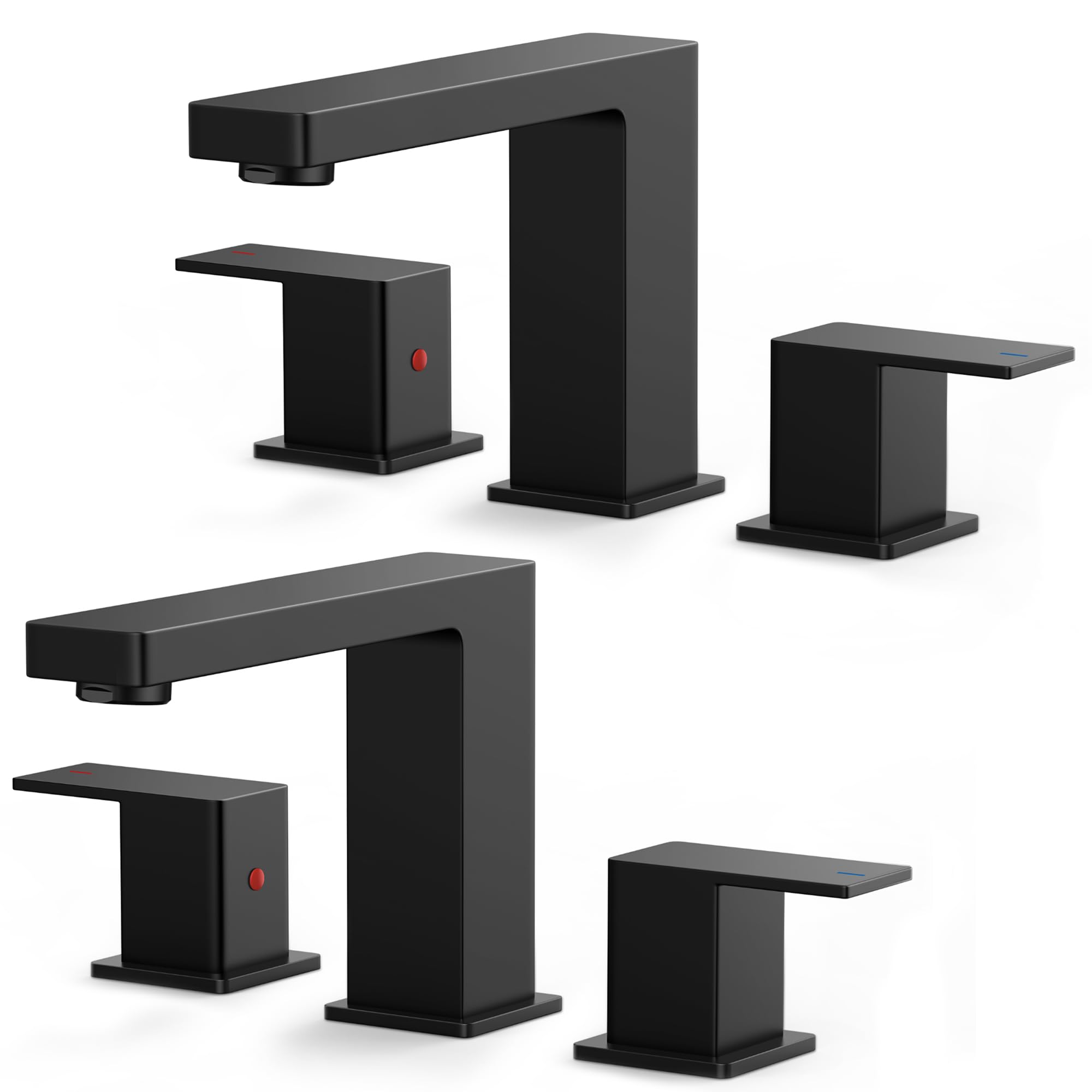 FORIOUS 2-Pack Matte Black Faucets