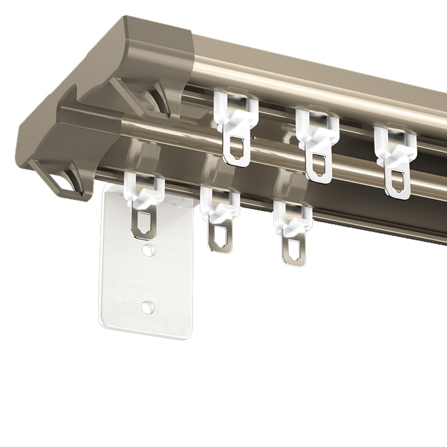 Ultra cienki przesuwny system szyn prysznicowych, wytrzymały aluminiowy pręt i ślizgacze do kampera, kolor kawy, 460 cm, trwałe i stylowe rozwiązanie do renowacji łazienki