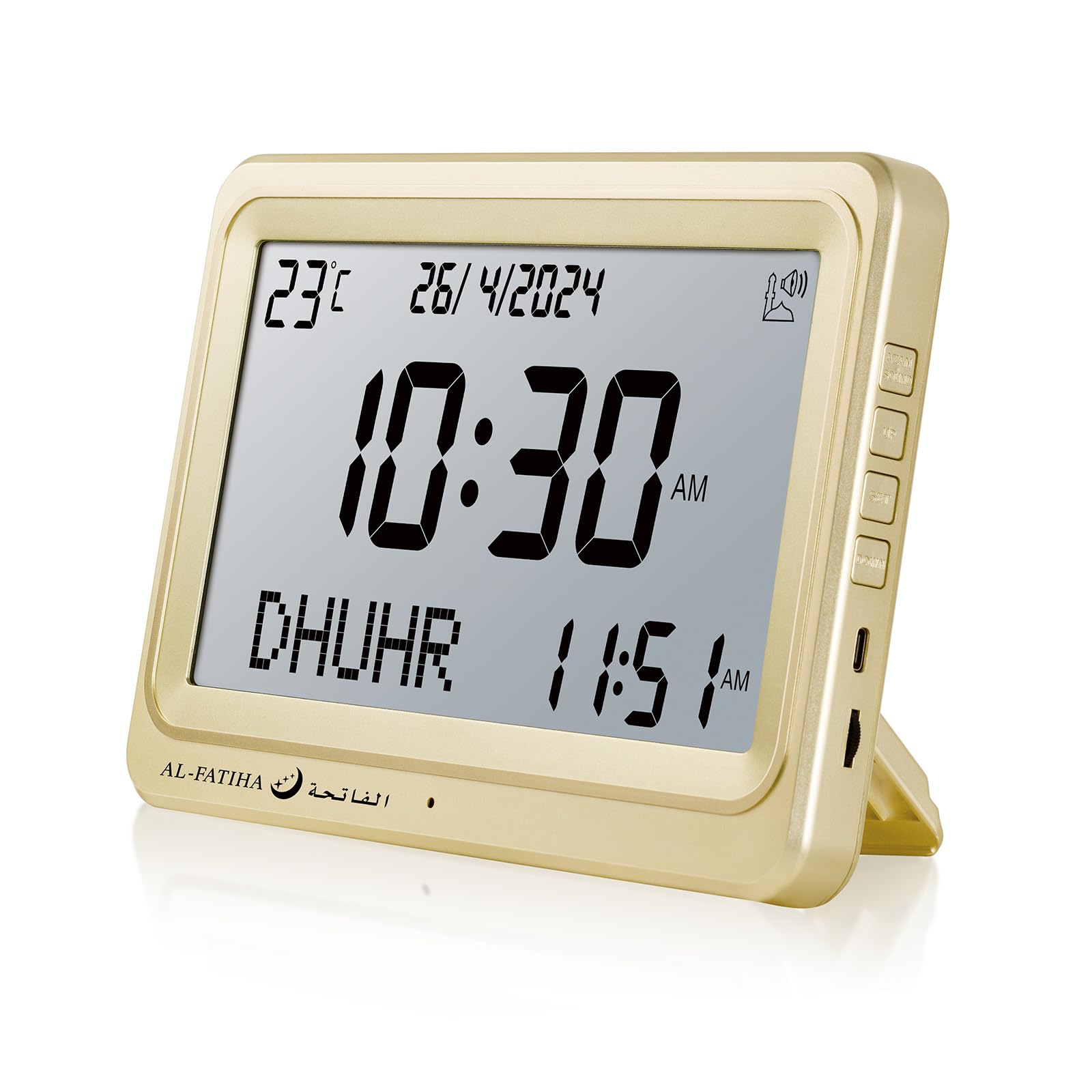 Nucelit LCD Azan Prayer Clock with Wall Mounting Option Prayer Alarm Clock ABS Easy to Use for Home or Azan Alarm