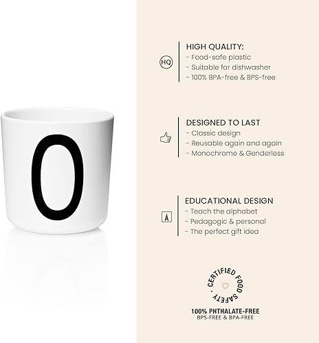 Miniatura 3 de Design Letters Vasos de melamina para bebés de 7 onzas A-Z  Vasos para niños diseñados en Dinamarca, vaso reutilizable para bebés de 6 meses en