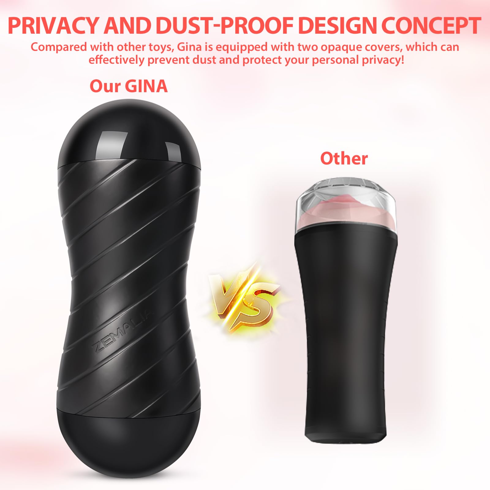 zemalia male masturbator ZEMALIA 3 in 1 Male Masturbator Pocket Pussy 3D Textured Male Sex Toys with  S