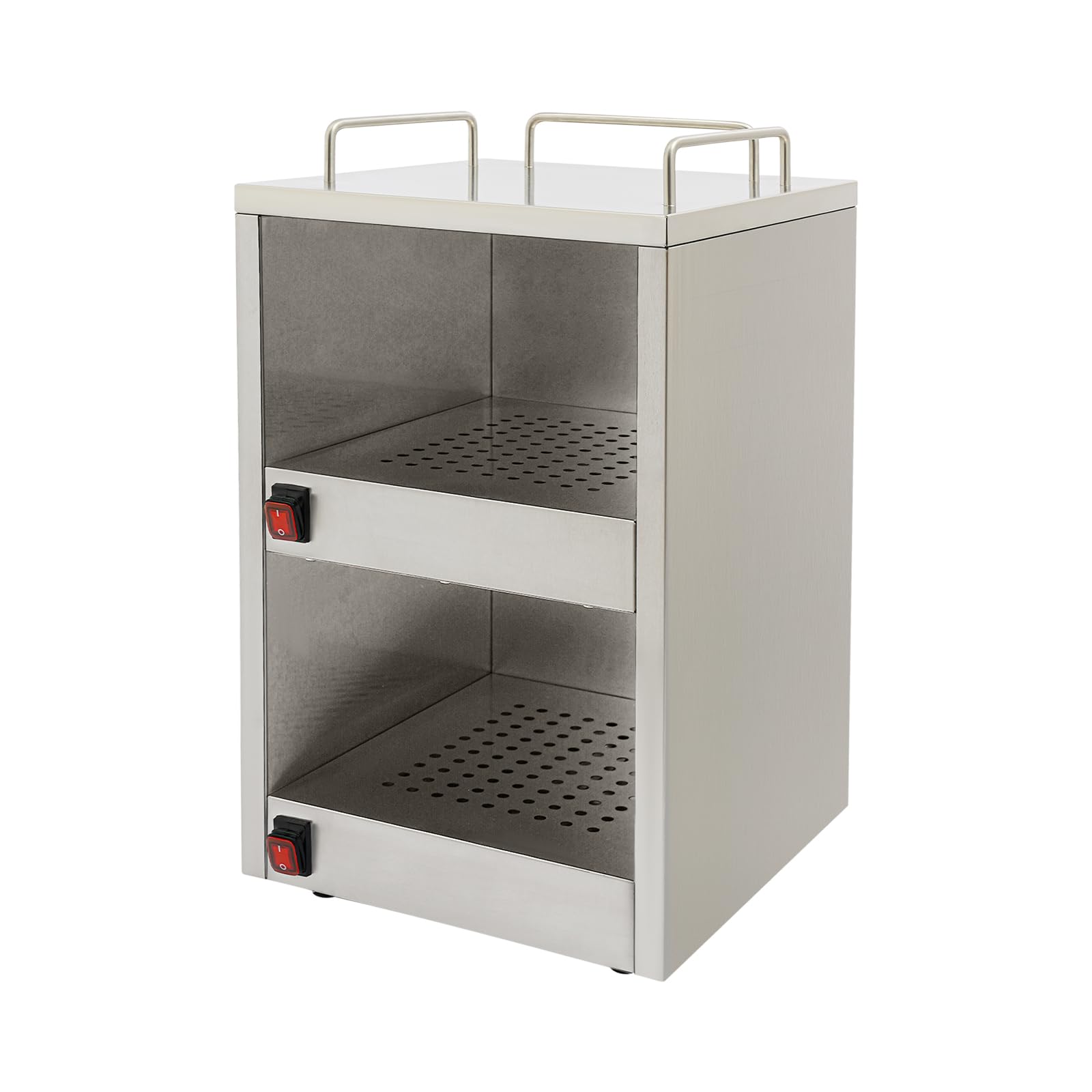 Armadio riscaldante per tazze, con 2 scomparti riscaldanti indipendenti, scalda tazze da caffè elettrico, per gastronomia, caffetteria, casa, 32,5 x 32 x 55 cm