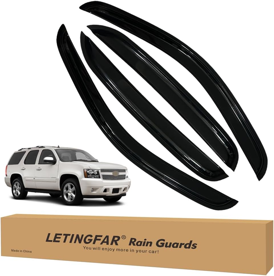 Tape-on Rain Guards for 2007-2014 Chevy Tahoe, for 2007-2014 Chevrolet Tahoe Accessories?Side Vent Visors Shades Window Deflectors for Chevrolet Tahoe L1-for-Chevy-Tahoe-07/14