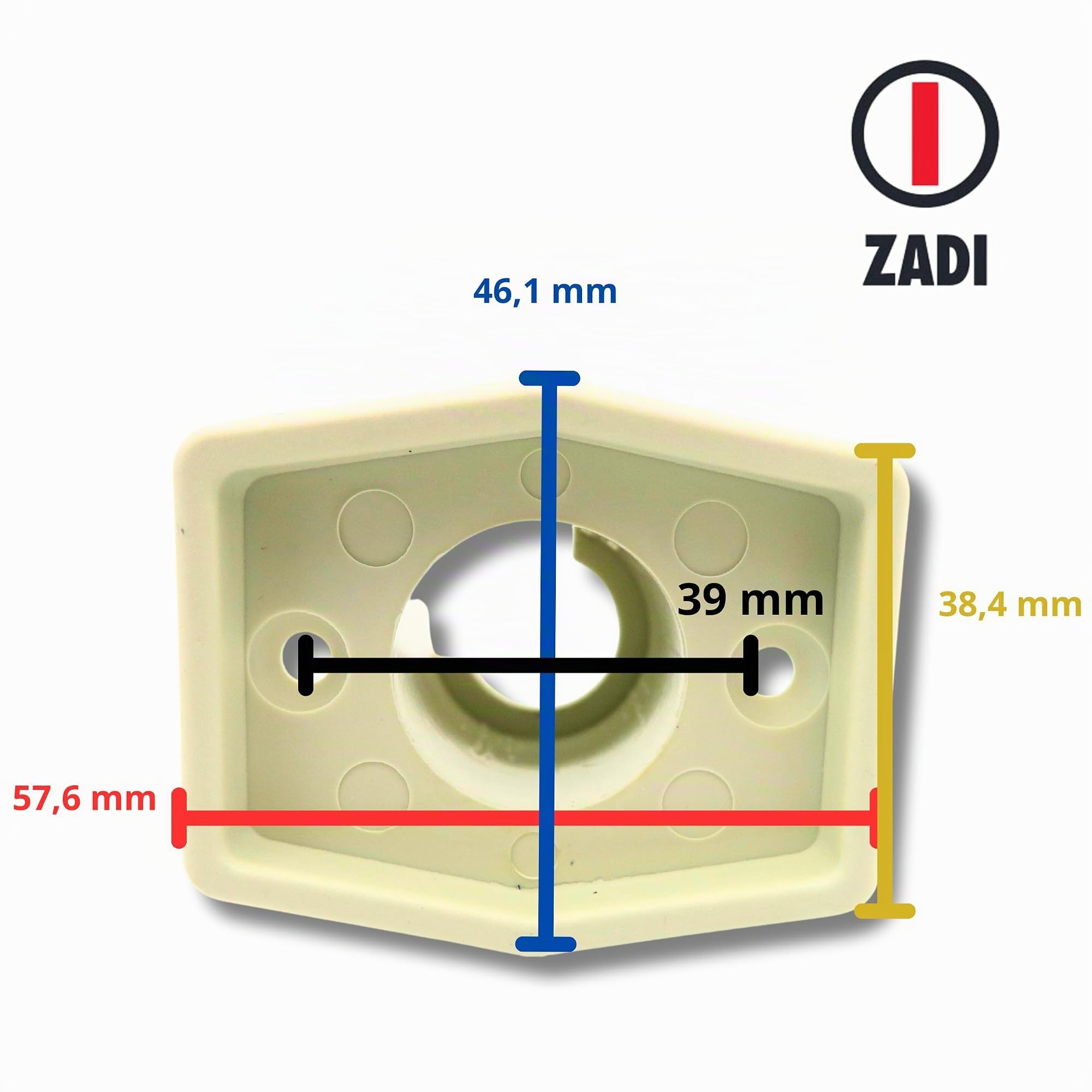 Serrure Zadi Push pour camping-car, caravane et hayon - 45 mm profondeur d'encastrement - Blanc avec cylindre et 2 clés