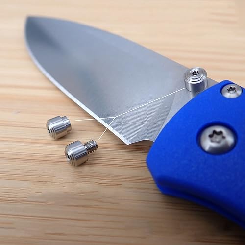 Miniatura 5 de ZYAMY 3 pernos para pulgar tornillos de titanio de repuesto para pulgar tornillos de hoja de bolsillo para benchmade 535 plata
