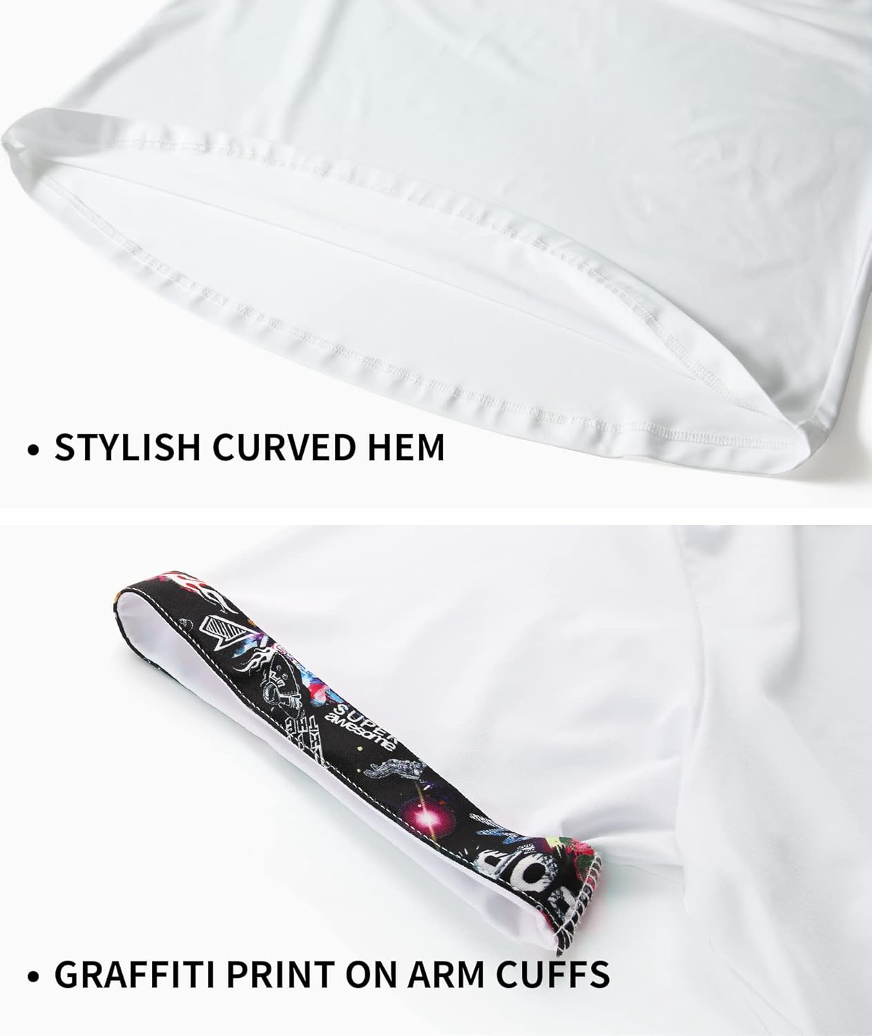 GEEK LIGHTING Men's Athletic Workout Shirts Sports Short Sleeve Tee Running Fishing T-Shirt 016-white Medium