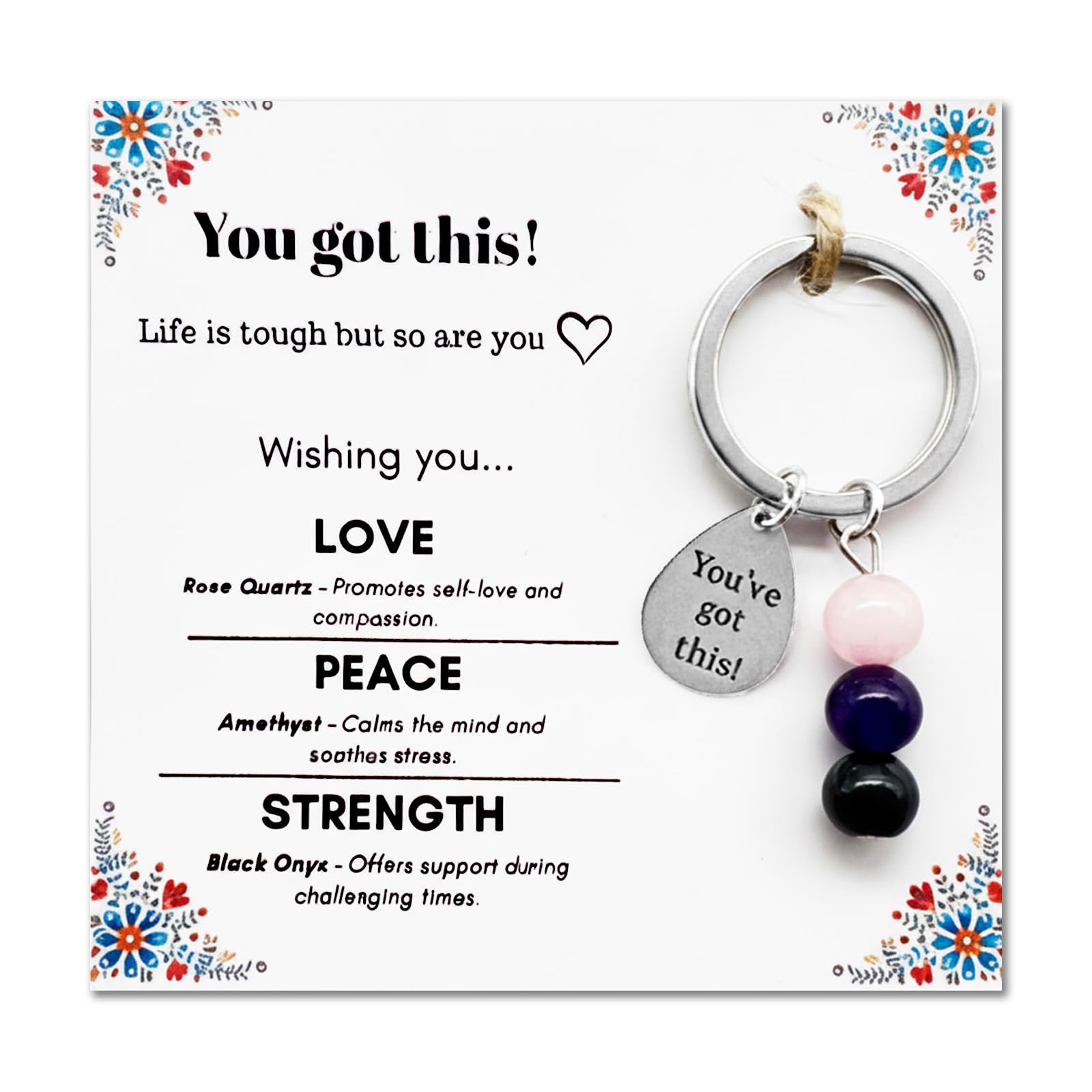 Good Luck Keychain for Women, You Got This Gifts, Crystal Keychain for New Beginnings, Divorce, Breakup, Promotion, Retirement, Coworker Leaving & Goodbye Gifts, Cute Good Luck Charms (You Got This)