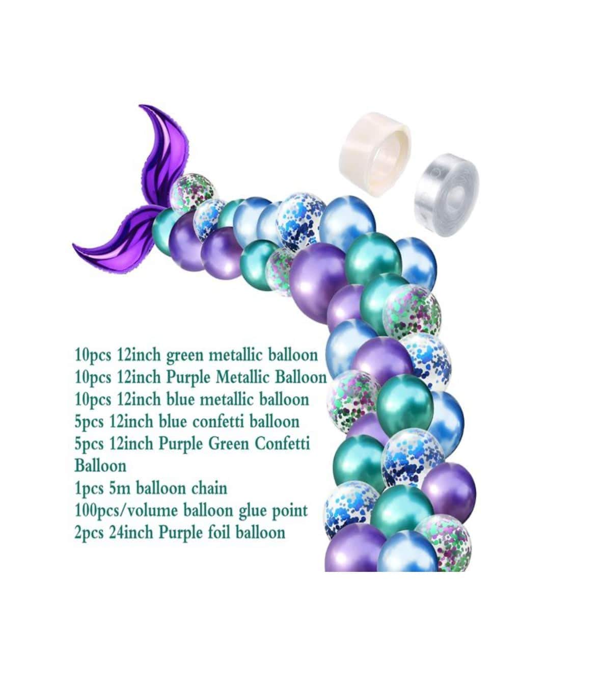 Buy 42pcs Mermaid Party Supplies, Mermaid Tail Balloon Garland Set