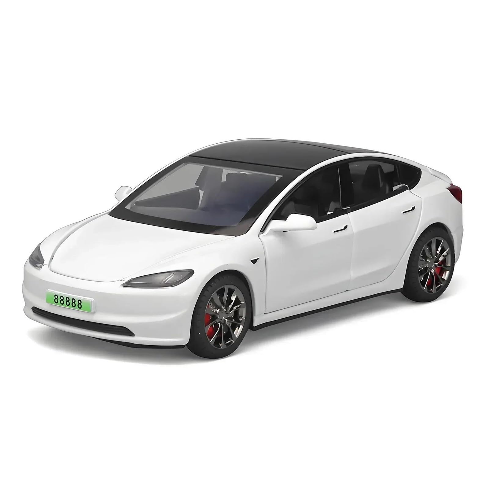 1:32 for Tesla for Model 3 Simulation Alloy Metal Casting Car not include batteries(White)