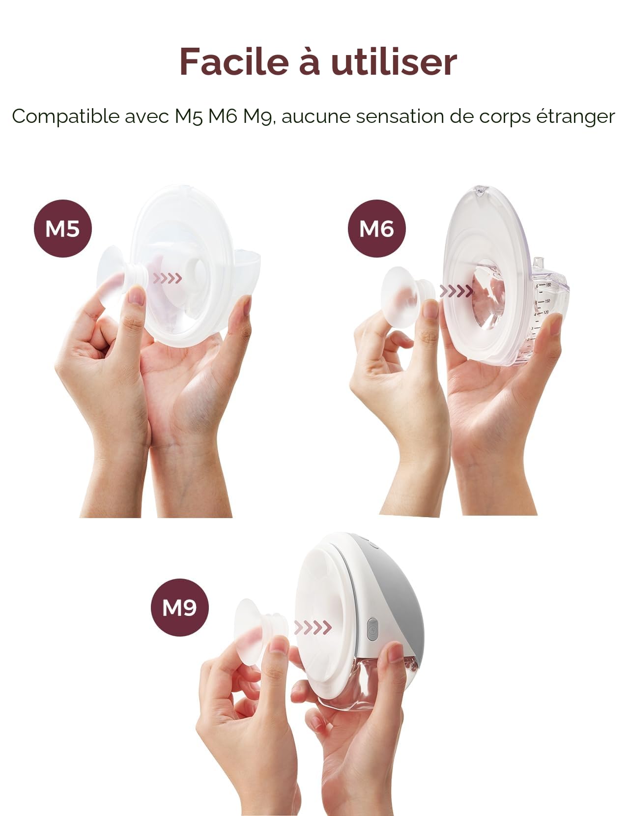 Momcozy Insert de bride 15 mm amélioré compatible avec momcozy M5/M6/M9. Accessoires de rechange d'origine pour tire-lait M5/M6/M9, 1 pièce (15 mm)