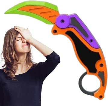 GIZMAC Carrot Knife Toys, 3D Printed Fidget Toys for Adults, Gravity Carrot Knife Toys, Carrot Fidget Toys, Fidget Toys, Butterfly Claw Blades for Stress Random Color