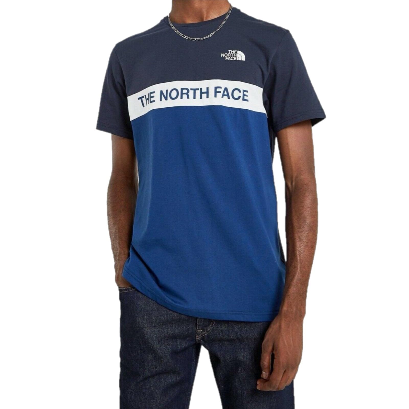 The North Face Men's Navy ’S Colour Block T-Shirt (Uk, Alpha, S, Regular, Regular, )
