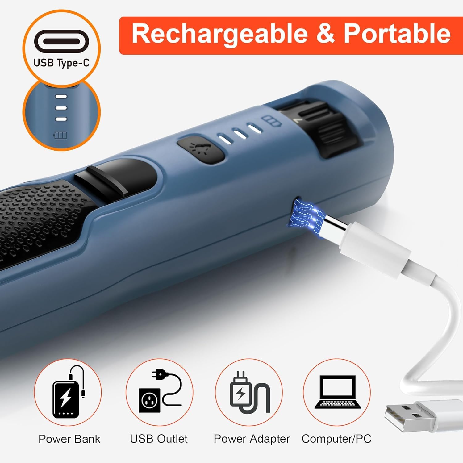 7-Speed Dog & Cat Nail Grinder with Light - Ring LED Safe to Avoid Overcut, Quiet Low Vibration & Powerful Fast, Cordless Rechargeable Toenail Trimmer for Small & Large Puppy Paws - image 6