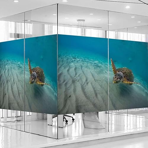 Miniatura 4 de Película de privacidad para ventana, color beige, marrón, azul, película decorativa para ventana, sin pegamento, anti-UV, no adhesiva, para