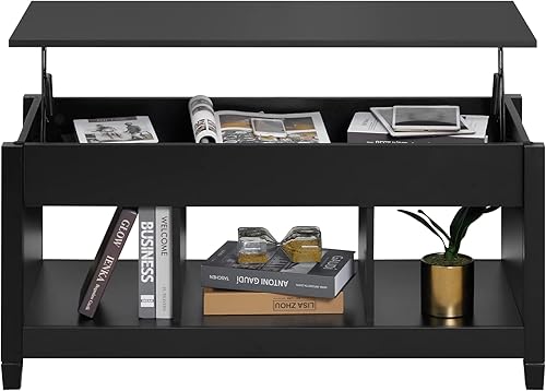 NewCosmos Mesa de centro elevadora mesa de comedor elevadora de 41 x 195 pulgadas con compartimento de almacenamiento oculto de 4 pulgadas de