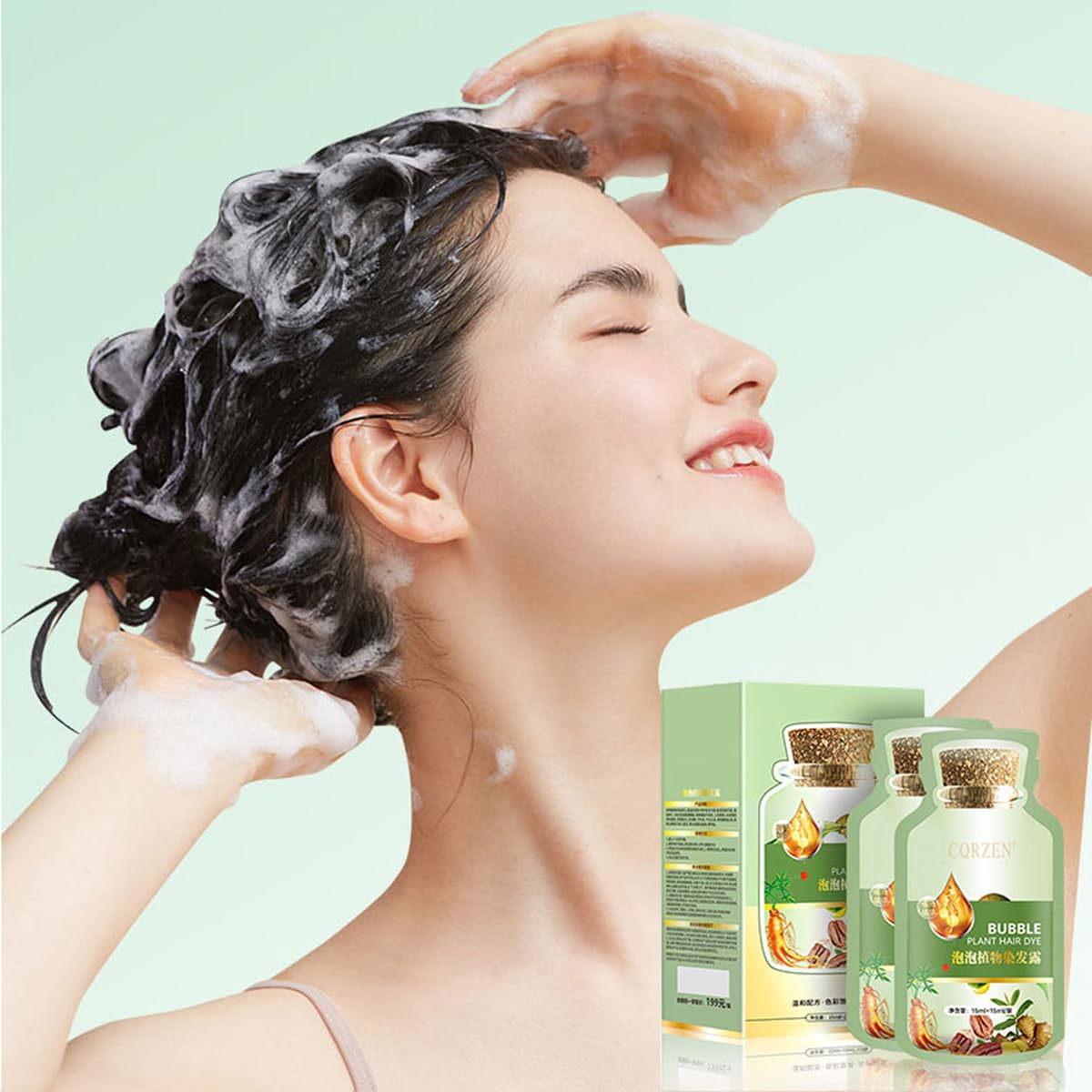 Natural Bubble Plant Hair Dye,New Botanical Bubble Hair Dye,Hair Dye Shampoo for Gray Hair for Women and Men,30ml 10Packs (Dark Brown, 300 ML)