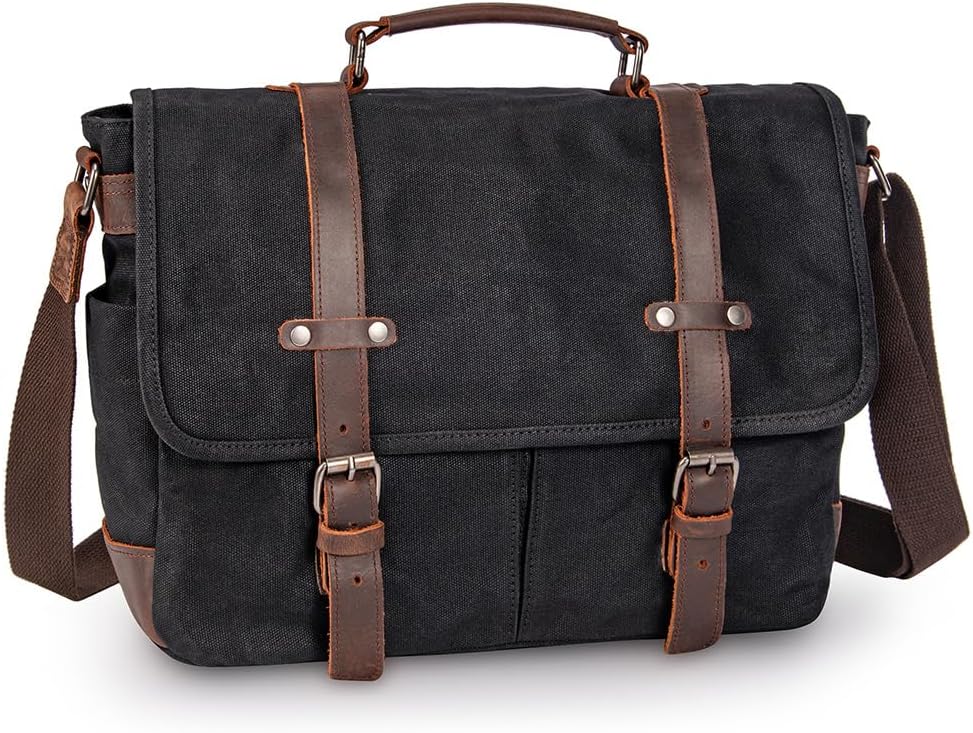 peacechaos Messenger Bag for Men, Briefcases 15.6" Laptop Bag Crossbody Satchel Bags for Computer Work Office Bag