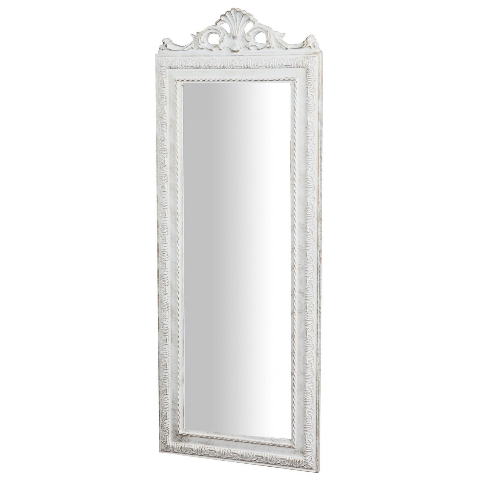 Biscottini Bedroom Mirror 91 x 34 x 5 cm Made in Italy Shabby White Antique Bathroom Mirror Wall Mirror