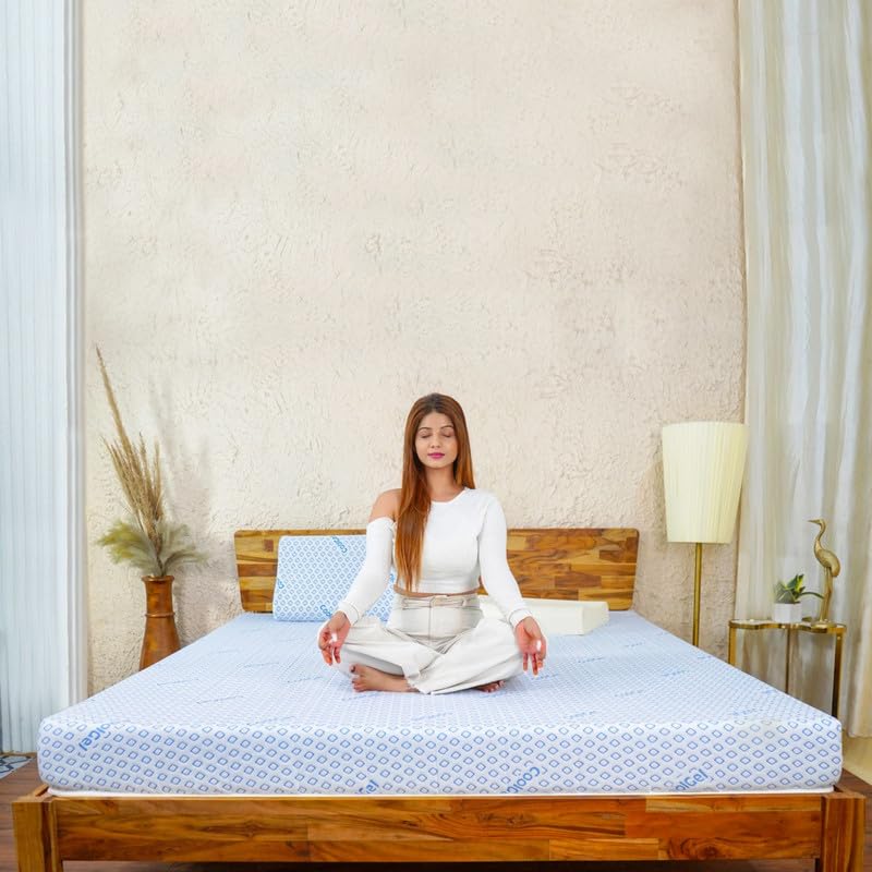 Coirfit BIOLIFE 7-Zone Latex Talalay Tech. 5 Inch Double Size Latex Foam 72X48 Inches | Bed Mattress | 15 Year Warranty | Medium Firm, Back Support & Comfort | Breathable Double Bed Cool Gel Mattress-image-44