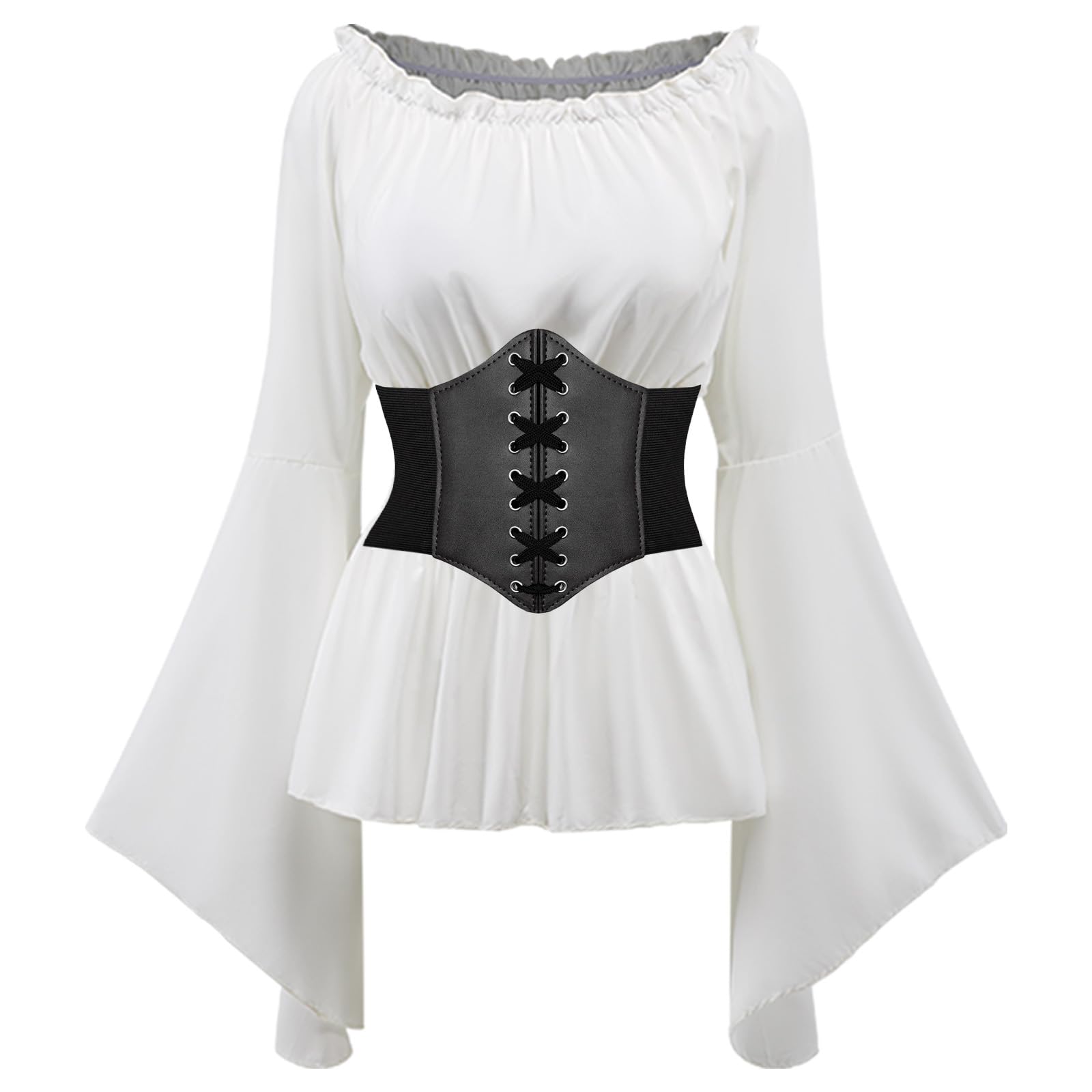 Chemisier gothique de la Renaissance pour femme – Vêtement médiéval victorien et pirate pour costumade et Halloween