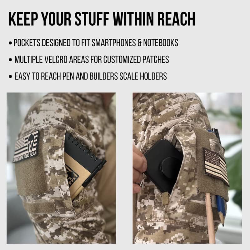 Spec Ops Tool Gear Foxtrot Men’s Tactical Work Shirt | Customizable Patch Areas, Breathable Mesh & Padded Shoulders