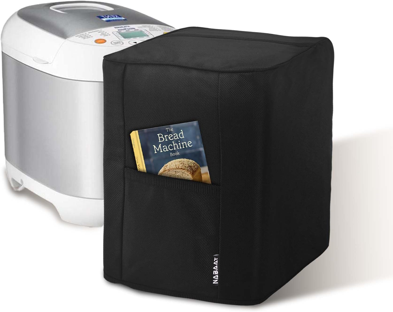 Nylon Water Proof Dust Proof Washable Cover For Atta And Bread Maker Machine Of Kent/Lifelong/Sharp/AM/Glen Standard Size, Black (15"X 11" X 12.5").