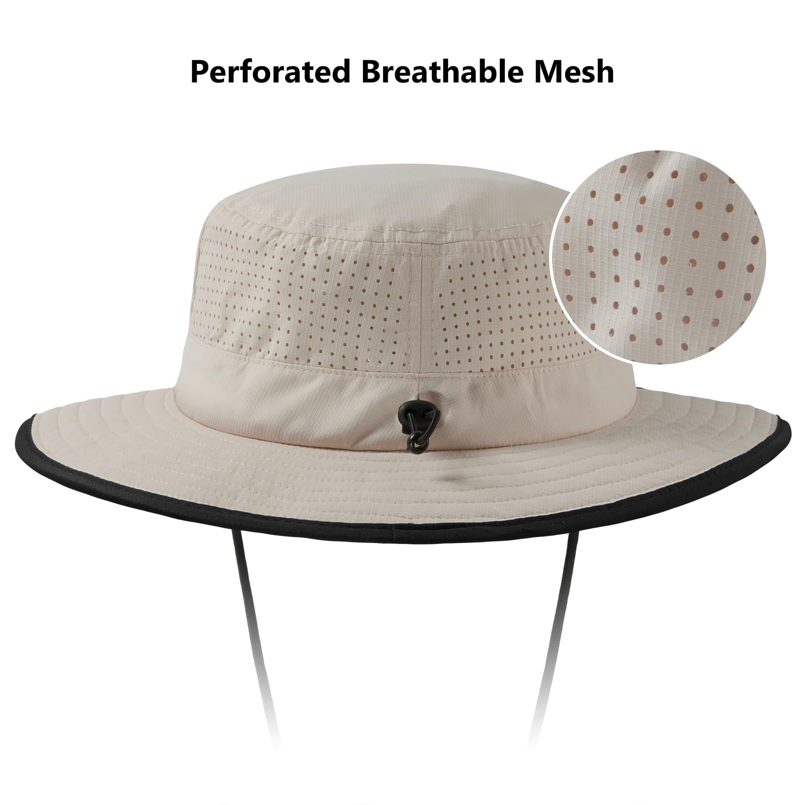 BASSDASH Cappello da Pescatore Resistente all'Acqua UPF 50+ con Rete Perforata al Laser Regolabile per Uomo Donna Escursionismo all'aperto