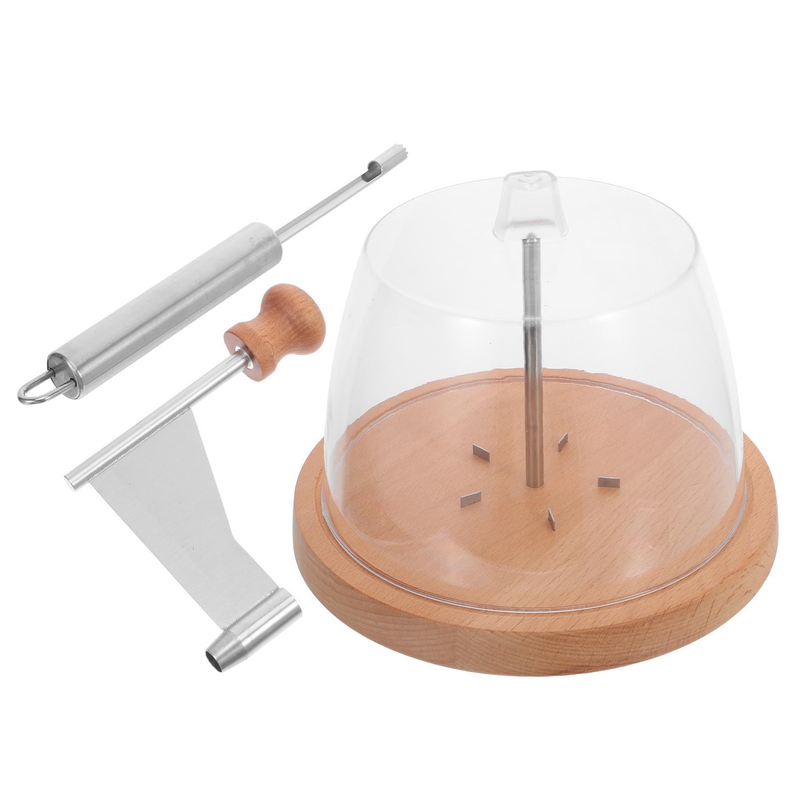 Affettatrice in Legno Base Acciaio Inox con Formaggio