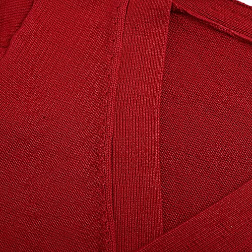 Sooxiwood Little Boys Cardigan Sweater Coat V-Neck Striped 100% Cotton Buttons Up School Cardigan For Boys Size 6 Red #TOP2