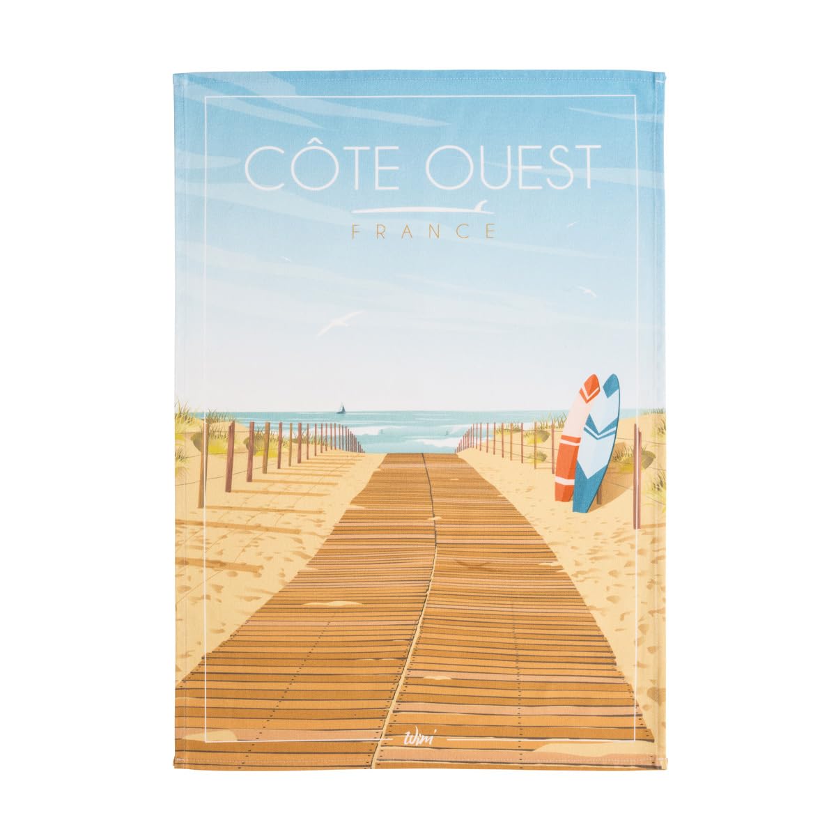 Coucke Wim West Coast Printed Cotton Tea Towel 50 x 75 cm