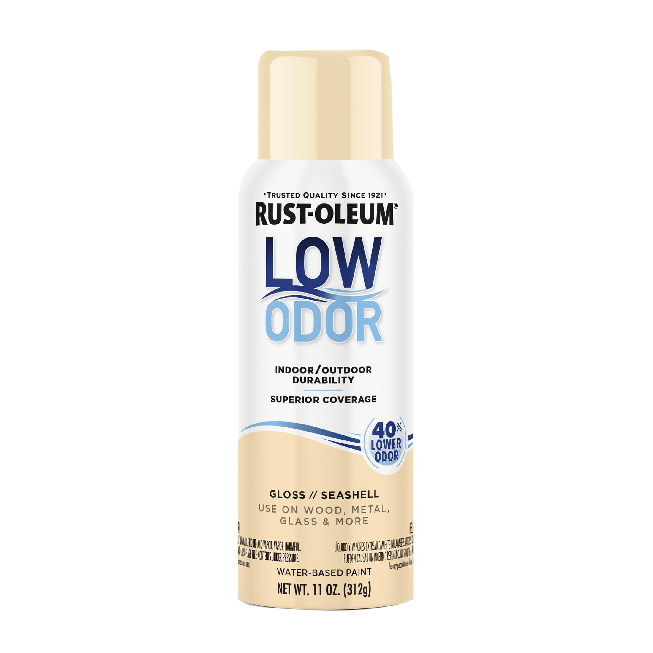 Rust-Oleum Low Odor Premium Spray Paint, Gloss Seashell
