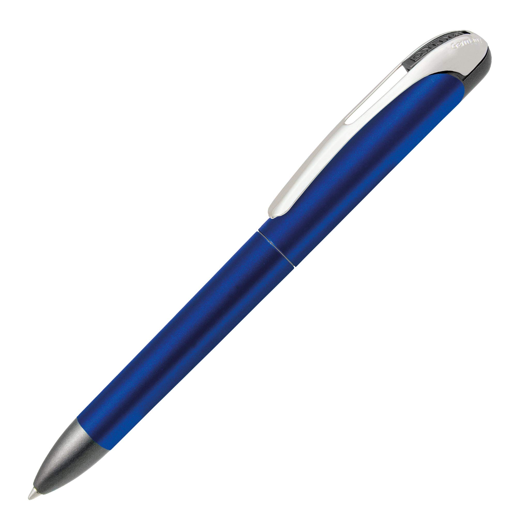 Online College Retractable Ballpoint Pen Metallic Blue Interchangeable Indelible Refill Blue
