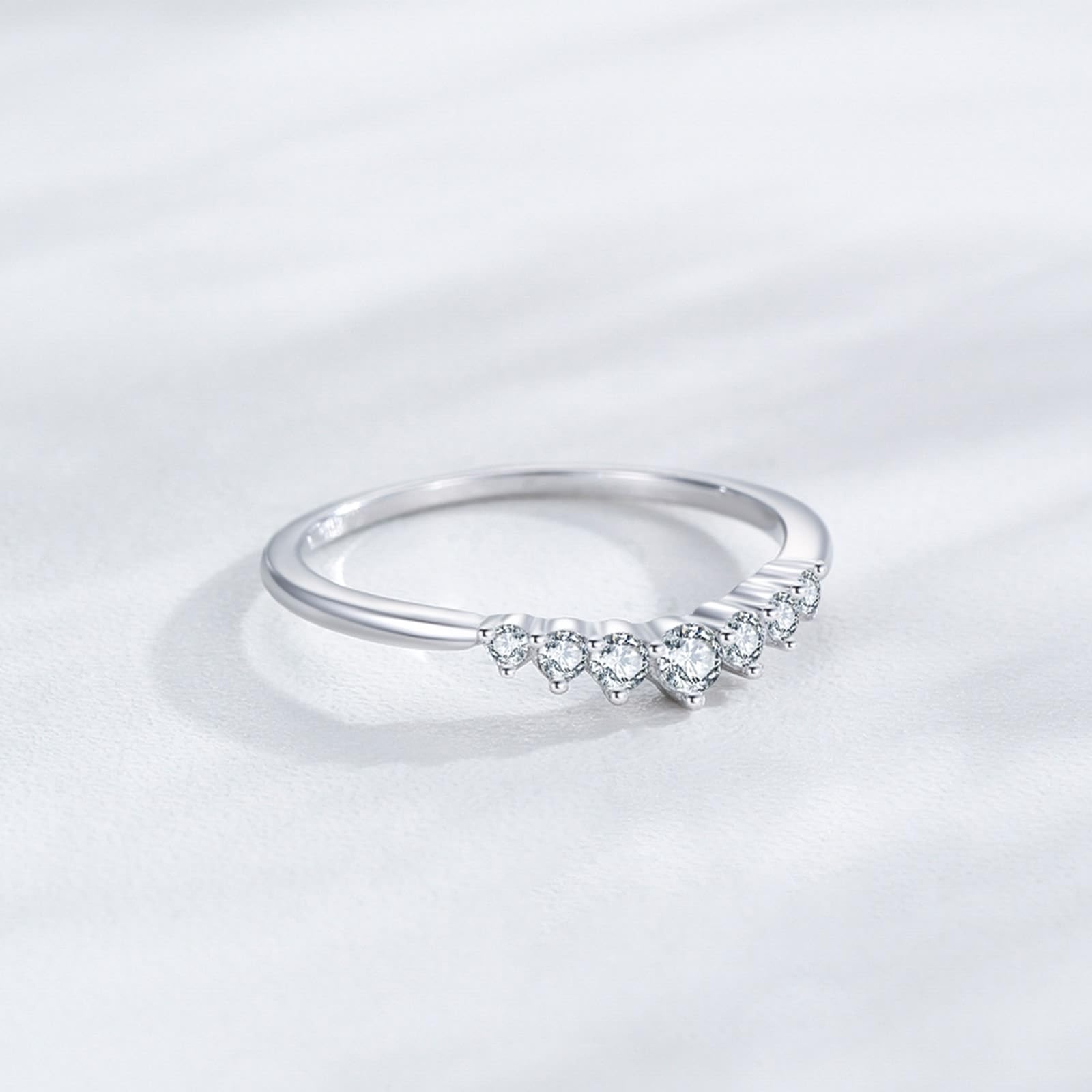 KnSam Anillo de oro blanco de 9 K/14 K/18 K, oro auténtico, anillo apilable clásico de 3 garras con diamante, alianzas de boda blanco y oro Au 375/585/750, talla 47-65