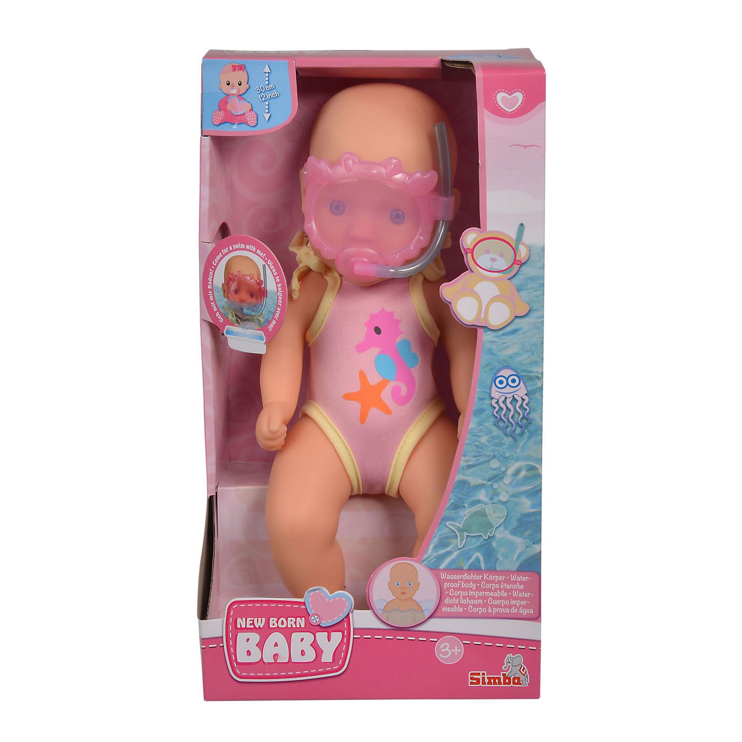 Simba 105030172 New Born Baby Bath Doll