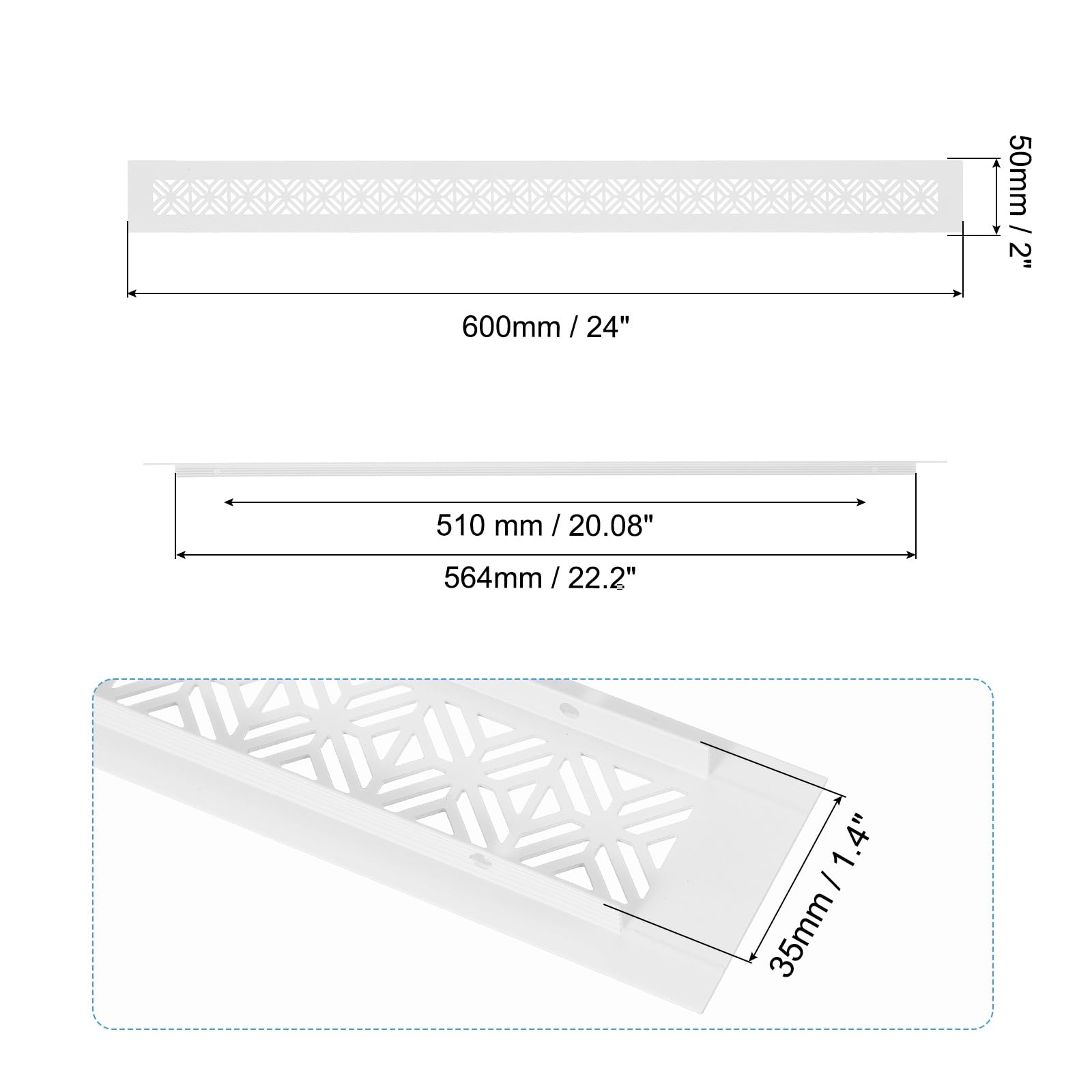 PATIKIL 24 x 2 Inch Door Air Vent Cover - Image 2
